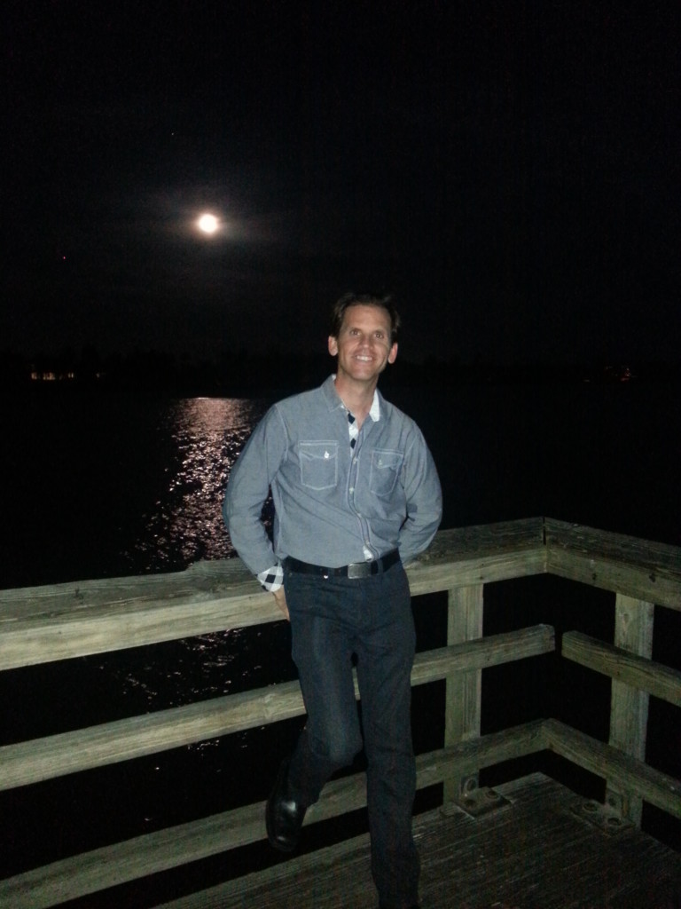 I'm at the Naples, Florida pier during a full moon.  At this point, my weight was close to normal.